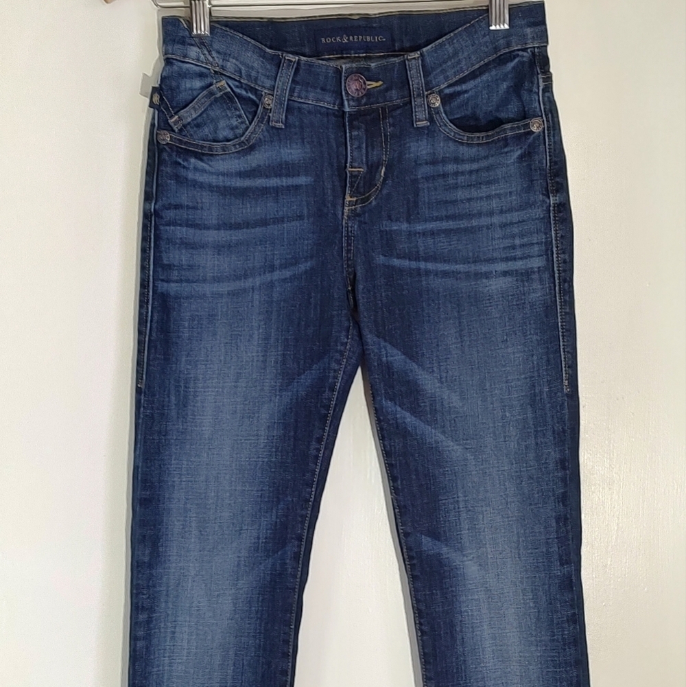 Rock & Republic Kassandra Women's Low Rise Bootcut Blue Jeans